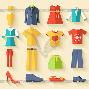 Collection style fashion clothing for people icon - vector image