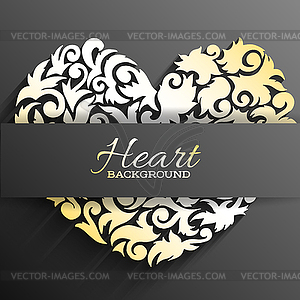 Ornament heart decorative card or invitation happy - royalty-free vector image