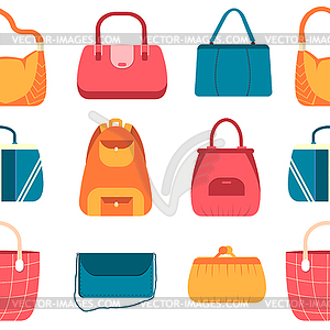 Элегантность моды сумки и сумки в плоский - векторный клипарт EPS
