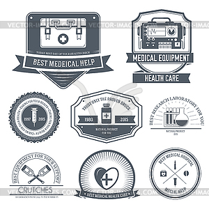 Medical label template of emblem element for your - vector image