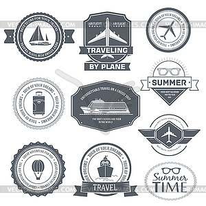 Travel set label template of emblem element for you - vector clip art
