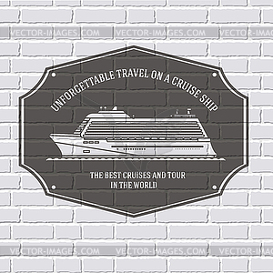 Travel colored logo or label template with blurred - vector image