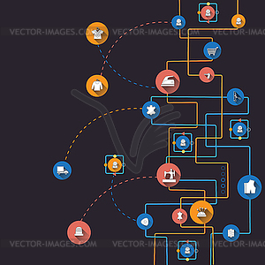 Sewing technology background - vector clipart