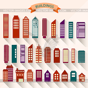 Set of buildings - vector EPS clipart