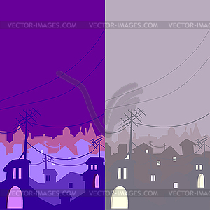 Set of cityscape сolorful - vector clip art