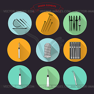 0515 5 for tailors needle - royalty-free vector clipart