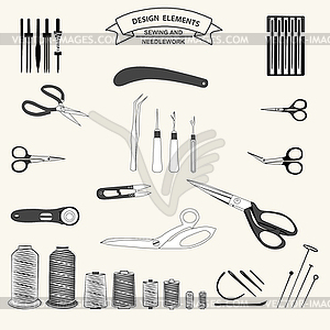 4 sewing and needlework - vector image