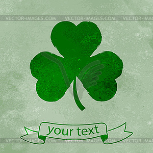 Shamrock on grunge texture - vector clip art