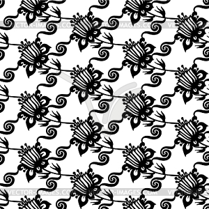 Elements pattern flower wave - vector clipart