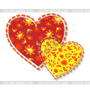 Heart of watercolor flowers - vector image