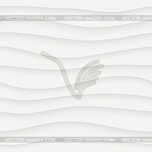 White seamless texture. Wavy background. 3D interio - vector image