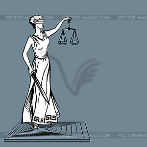 Themis (Femida) - goddess of justice.  - vector clipart