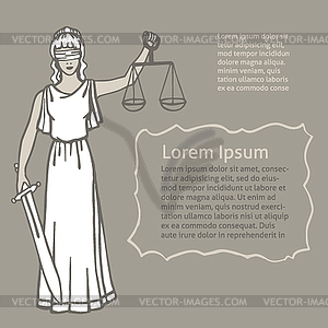 Themis (Femida) - goddess of justice.  - vector image