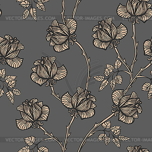 Seamless floral texture with roses. eps - vector image