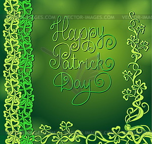 St. Patrick`s day background with shamrock - vector clipart