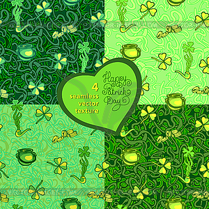 St. Patrick`s day background with shamrock - vector image