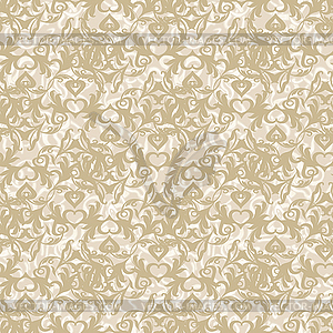 Vintage beige seamless pattern, ornamental - vector image