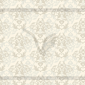 Vintage beige seamless pattern, ornamental - vector image