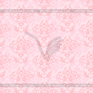 Vintage pale pink seamless pattern, ornamental - vector clipart