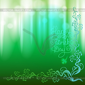 St. Patrick`s day background with shamrock and - vector image