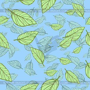 Seamless leafy texture - vector clipart