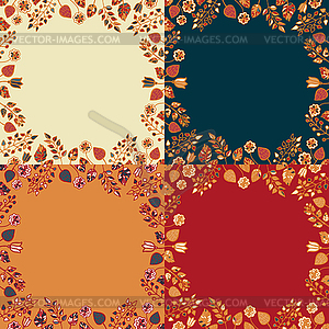 Set of 4 floral branches backgrounds - royalty-free vector image