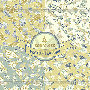 Set of 4 seamless leafy texture - vector clipart