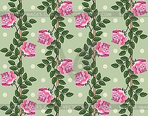 Seamless vintage dark background with roses. floral pat - vector EPS clipart