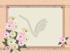 Elegant vintage background with flowers and place for y - vector EPS clipart