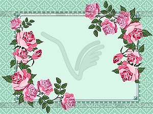 Elegant vintage background with rose and place for y - vector clipart