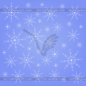 Abstract winter background with snowflakes.  - vector clip art