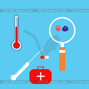 Medical equipment, vector illustration. Flat design. - vector clip art