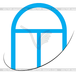 Plastic arched window logo for your design.  - vector image