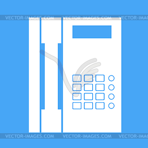 Landline phone on a white background.  - vector image