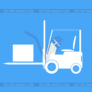 Forklift with a load. Vector illustration. - vector clipart