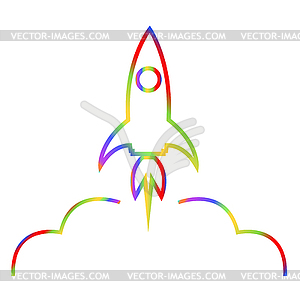 Абстрактный образ ракеты. - стоковый клипарт