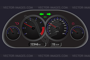 Car dashboard, automobile control panel - vector clipart