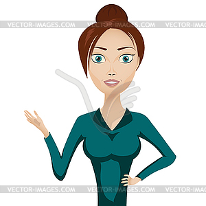 Beautiful girl - color vector clipart