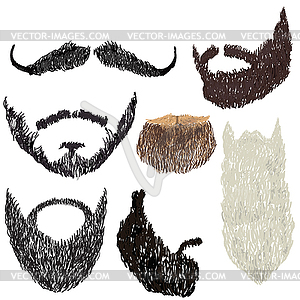 Beard with mustache - vector clip art