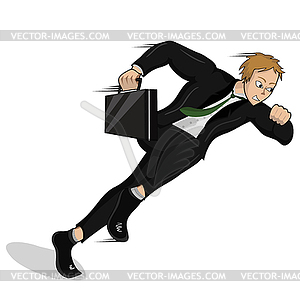 Running businessman - vector image