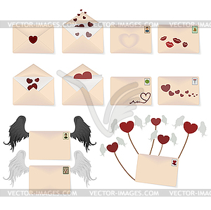 Love envelopes - vector clip art