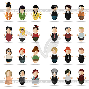 Modern set of people - vector clipart