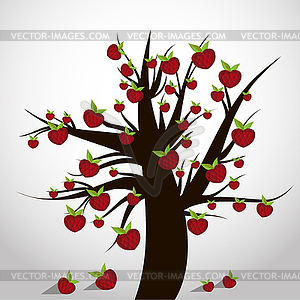 Tree with hearts - vector clipart