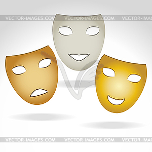 Three masks - vector image