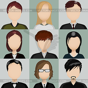 Icons with people - vector image