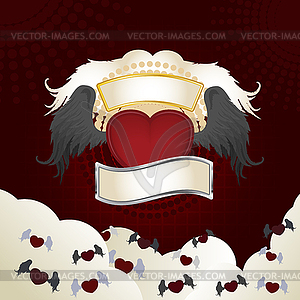 Heart with wings - vector clip art