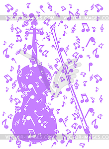 Violin in notes - royalty-free vector image