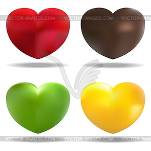 Four hearts - vector image