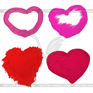 Hearts of oily paint - vector clipart