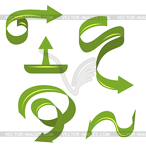 Green ribbins - vector image